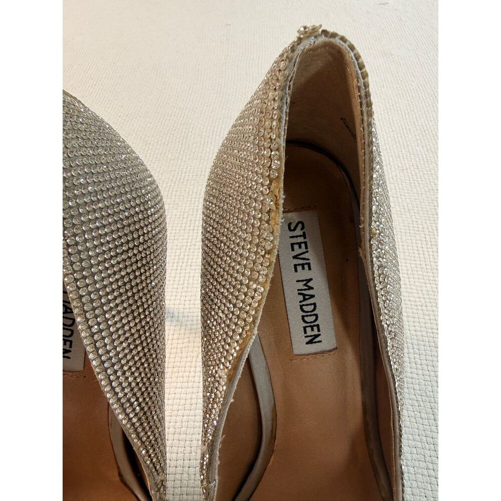 Steve Madden “Daisie” Rhinestone Stiletto Pumps Silver Size 8 Heels Sparkly - Picture 9 of 11